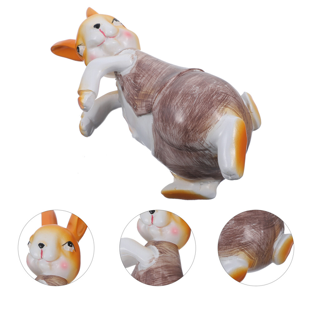 Resin Flower Pot Decoration Patio Decor Garden Statue Rabbit Statue