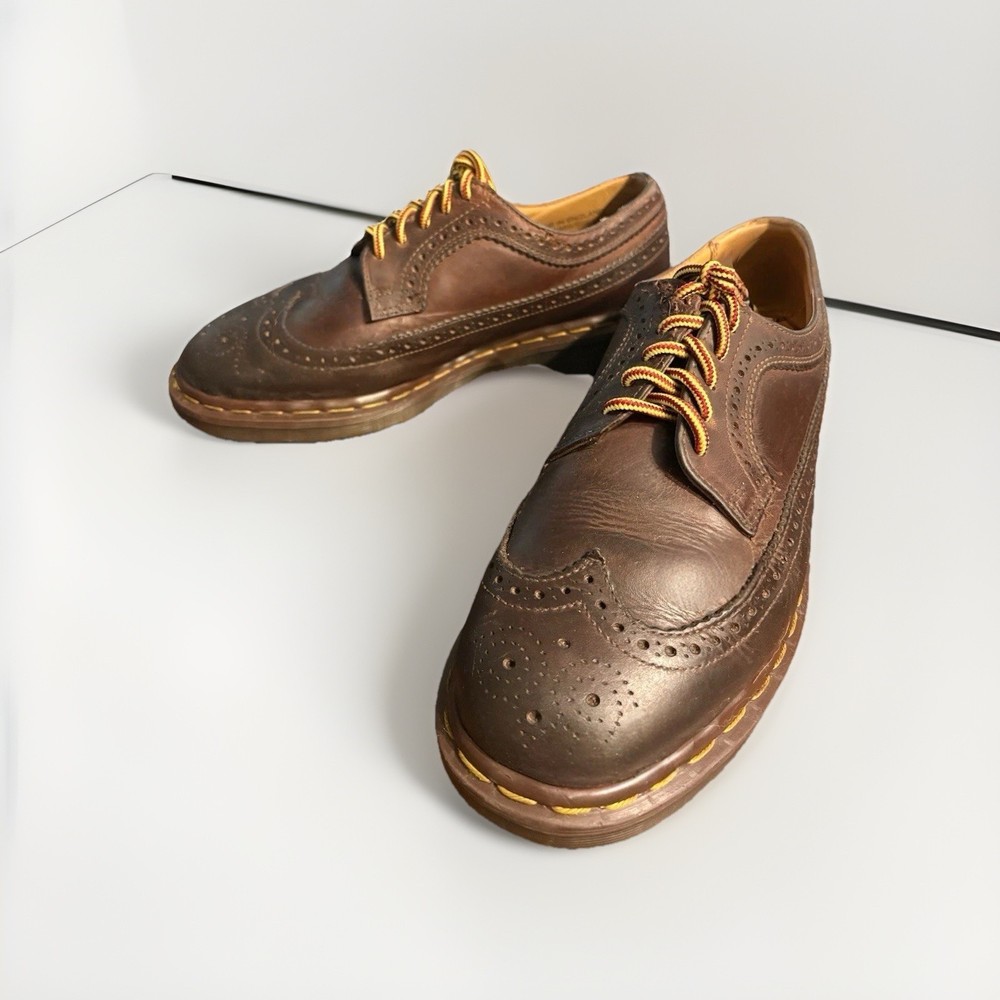 Dr. Martens Vintage 90s Chunky BROGUE Brown Leather Shoes UK7/ US-M8 /US-W8