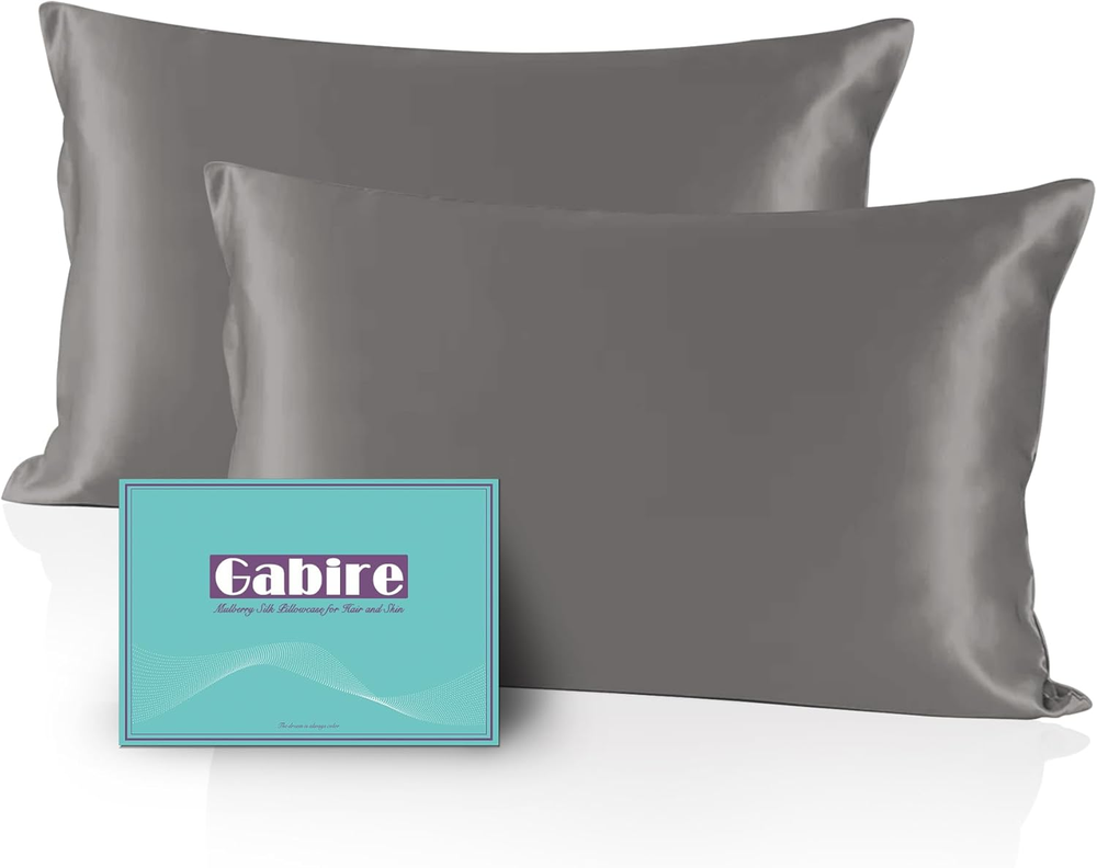 Mulberry Silk Pillow Cases Set of 2, Both Sides Real Silk Pillowcase for Hair an