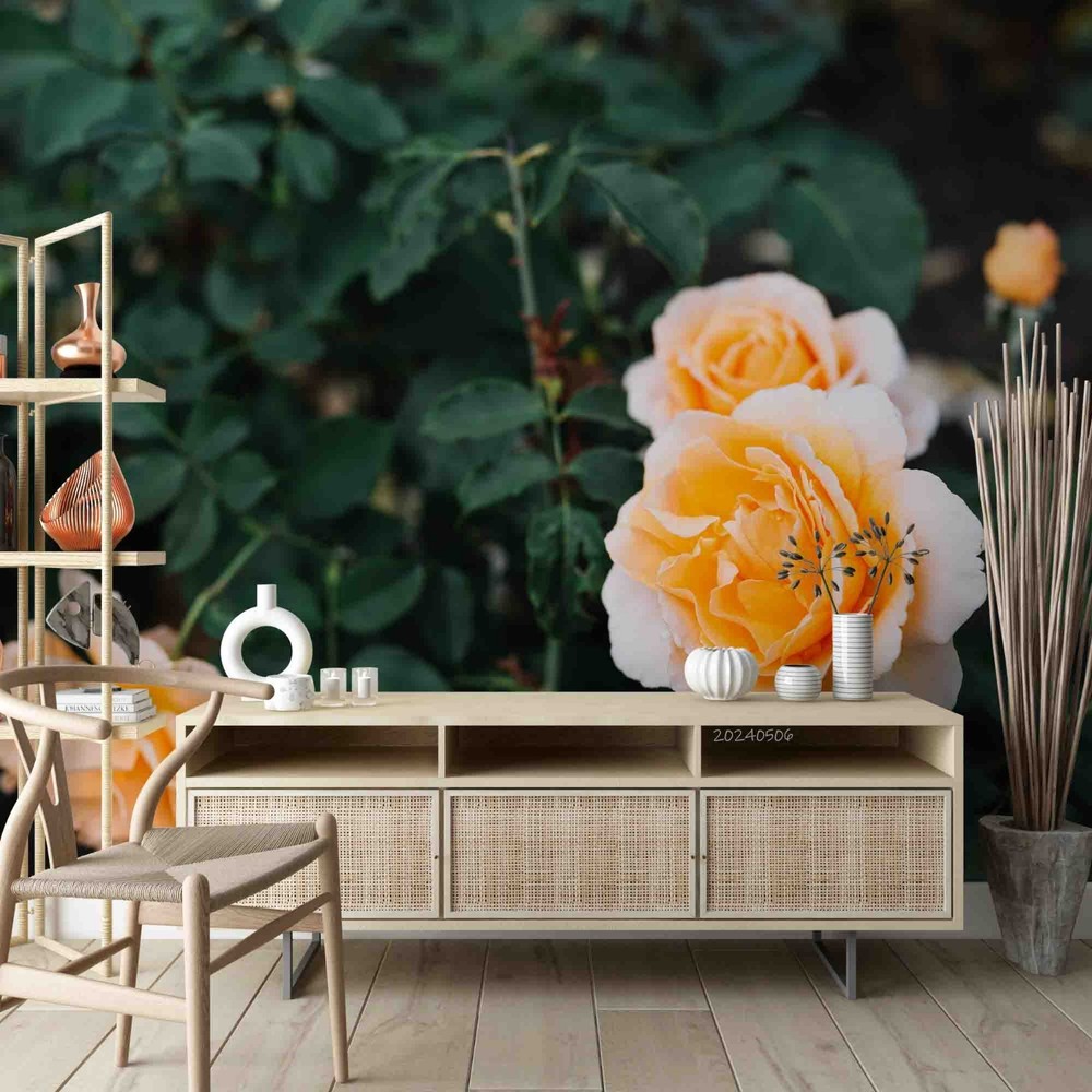 3D Rose Plant Close-up Wall Murals Wallpaper Murals Wall Sticker