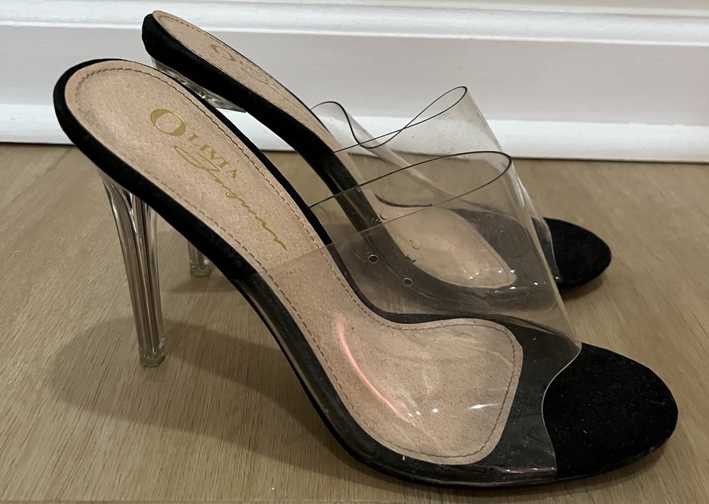 Strapless Clear Heels Size 8 Comfortable & Stylish