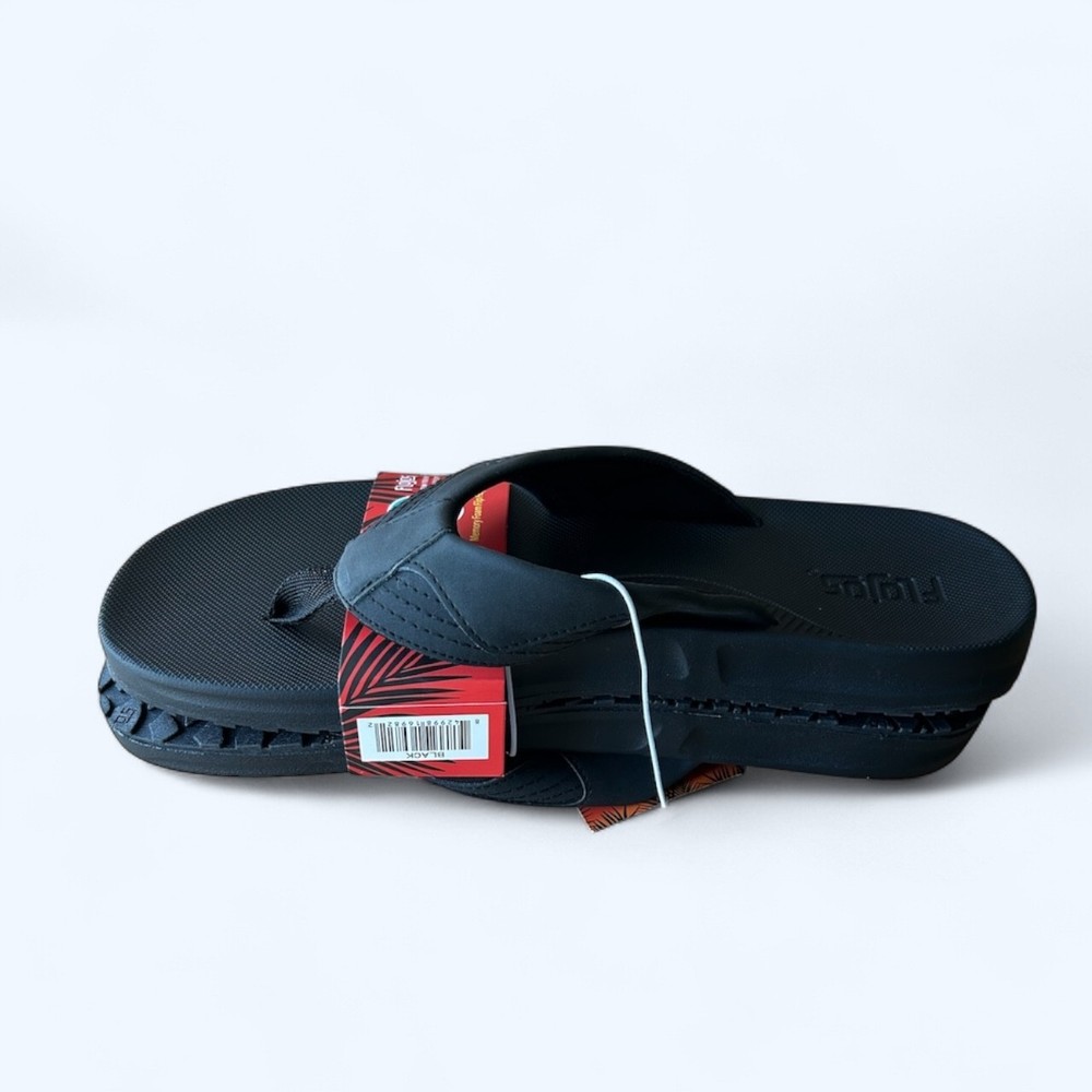 Flojos men's Flip Flop Memory Foam Sandals Black Size 12
