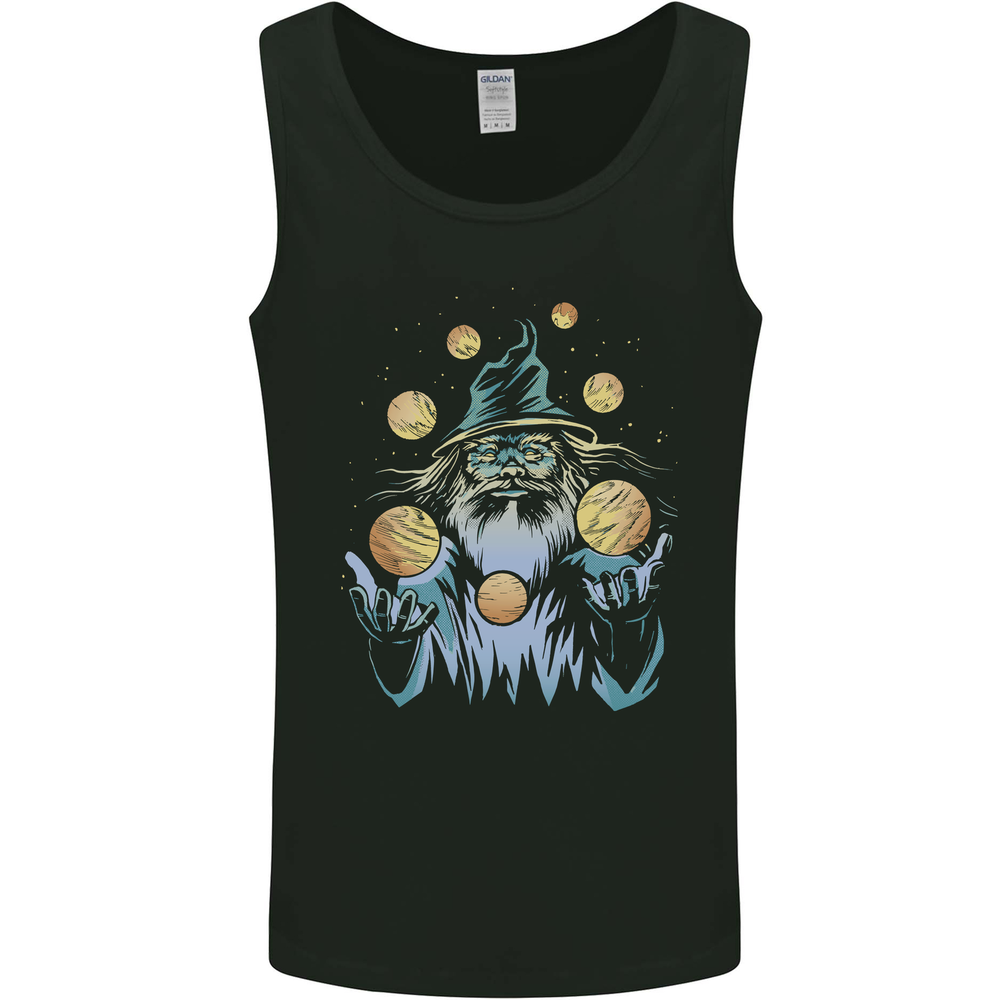 A Wizard Juggling Planets Space Fantasy Mens Vest Tank Top