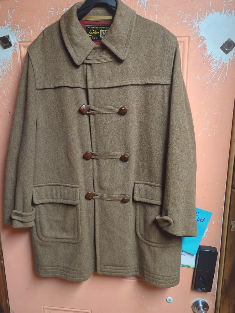 Vintage Loden Frey Wool Coat Imported West Germany Toggle Button See Measurement