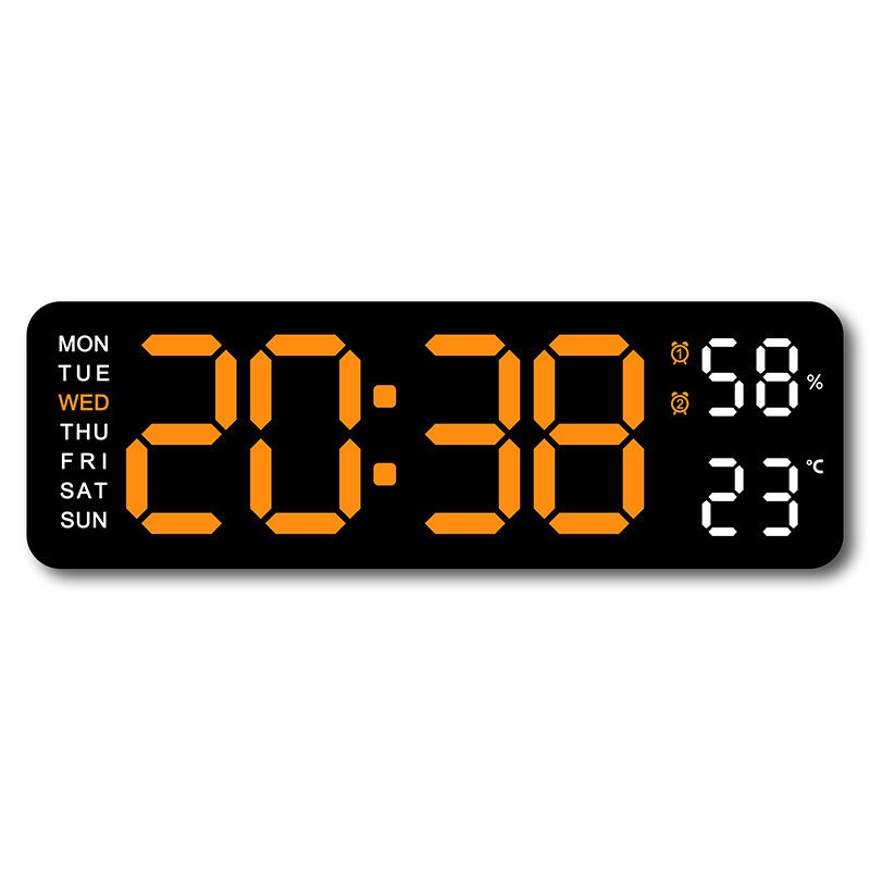 Digital LED Large Display Wall Desk Alarm Clock W/ Calendar Temperature Date √