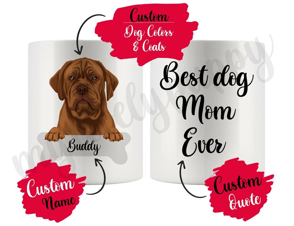 Personalized Dogue De Bordeaux Dog Mom And Dad Mug French Mastiff Women