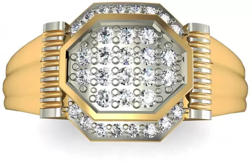 2Ct Round Cut Tested Moissanite Engagement Band Ring 14K Yellow Gold Over Silver