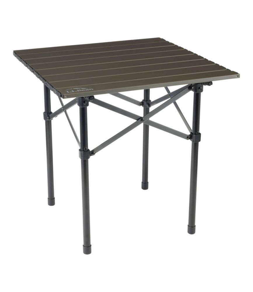 L.L.Bean 18-inch Foldable Aluminum Base Camp Side Table for Outdoor Adventures