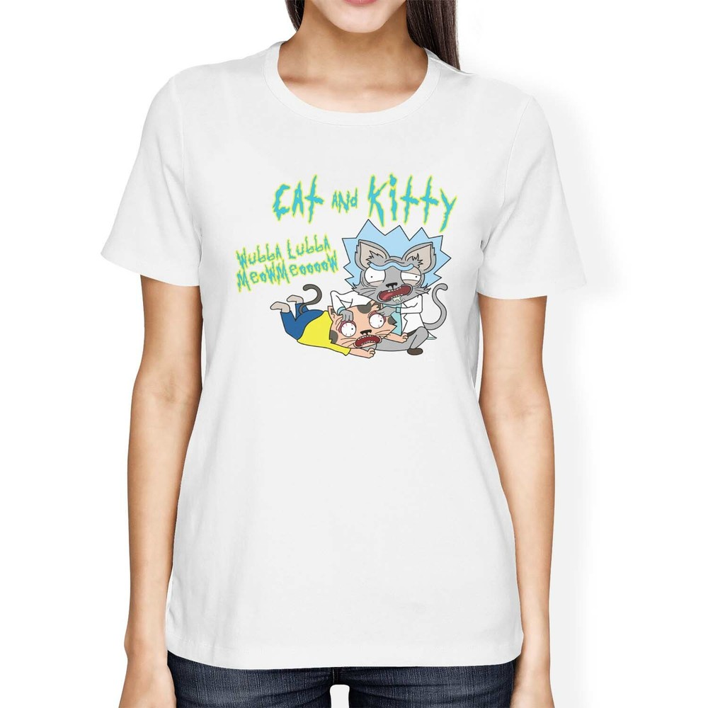 1Tee Womens Loose Fit Cat and Kitty Wubba Lubba T-Shirt