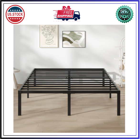 Novilla 14 Inch Queen Metal Platform Bed Frame No Box Spring Required  