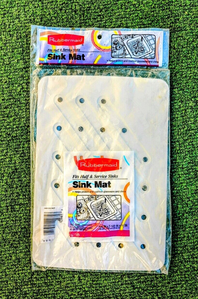 Vintage NOS 1993 Rubbermaid Sink Mat #1298 Flat White USA Made 11