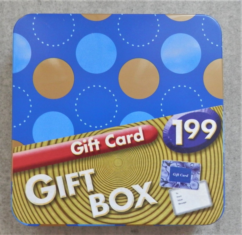 Gift Card Gift Tin/Box Metallic Circles Design With Gift Card Holder + Gift Tag-image