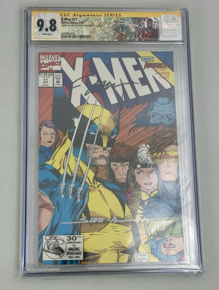 X-MEN #11 Marvel Comics CGC 9.8 - SIGNATURE SERIES SIGNED JIM LEE Scott Williams