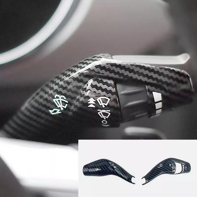 Carbon Fiber Style Wiper Gear Shift Lever Cover Trim For Ford Mustang 2015-2022