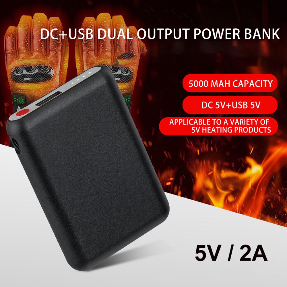 Rechargeable 5000mAh Battery For Electric heating gloves Socks Vest DC 5V/2A2y