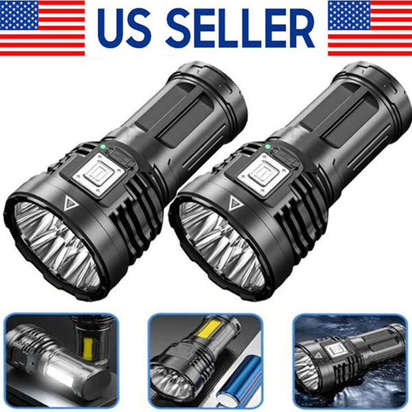 Super Bright 12000000LM Torch 8 LED Flashlight USB Rechargeable Tactical lights