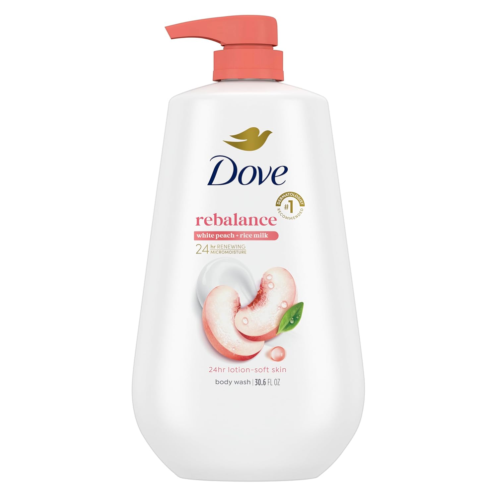 Body Wash Rebalance 30.6oz White Peach & Rice Milk 24Hr Moisture Sulfate-Free