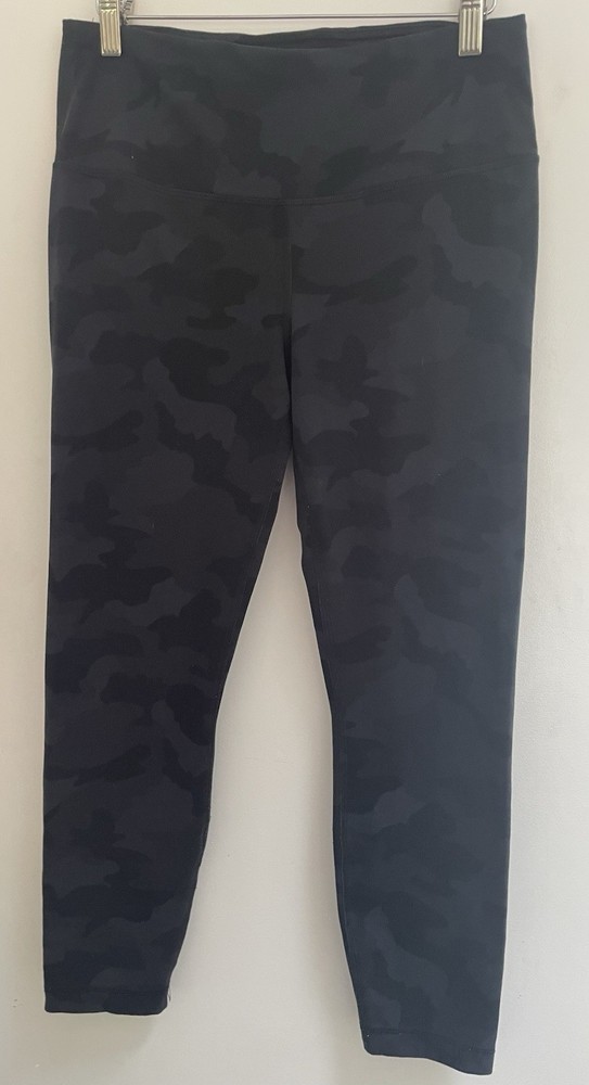 Yogalicious Lux Womens Camo Polyester Blend Pull On Full Length Leggings Black L