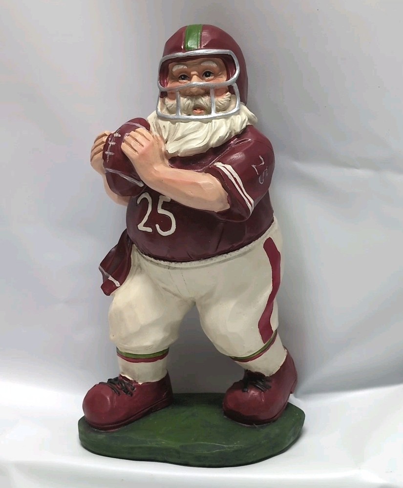 Football Playing Tabletop Santa Holiday Decor