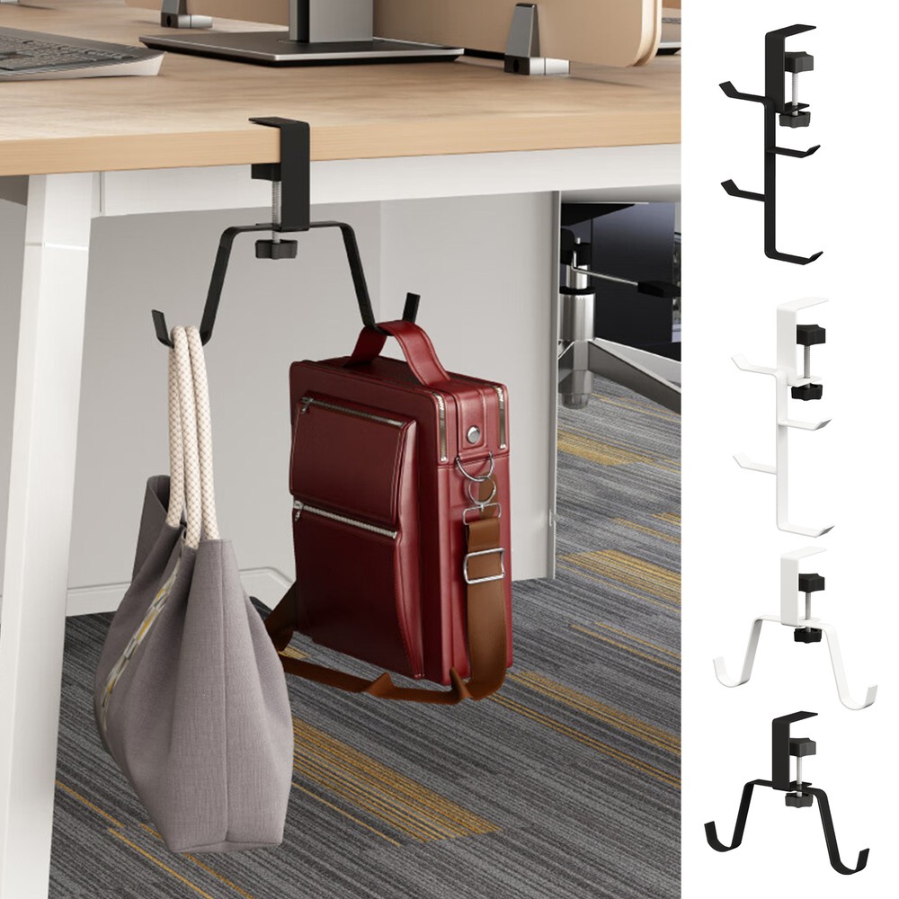Under Desk Headphone Hanger Desk Hook Clamp-On Purse Table Hook everybody