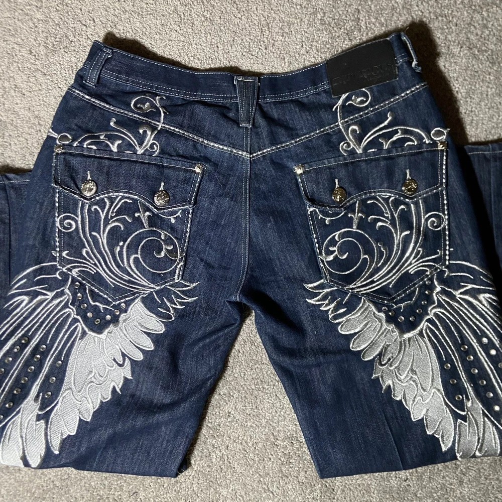 Imperious Delf Trading Jeans Blue  Denim Y2K Vintage Wide Leg Baggy 40x32