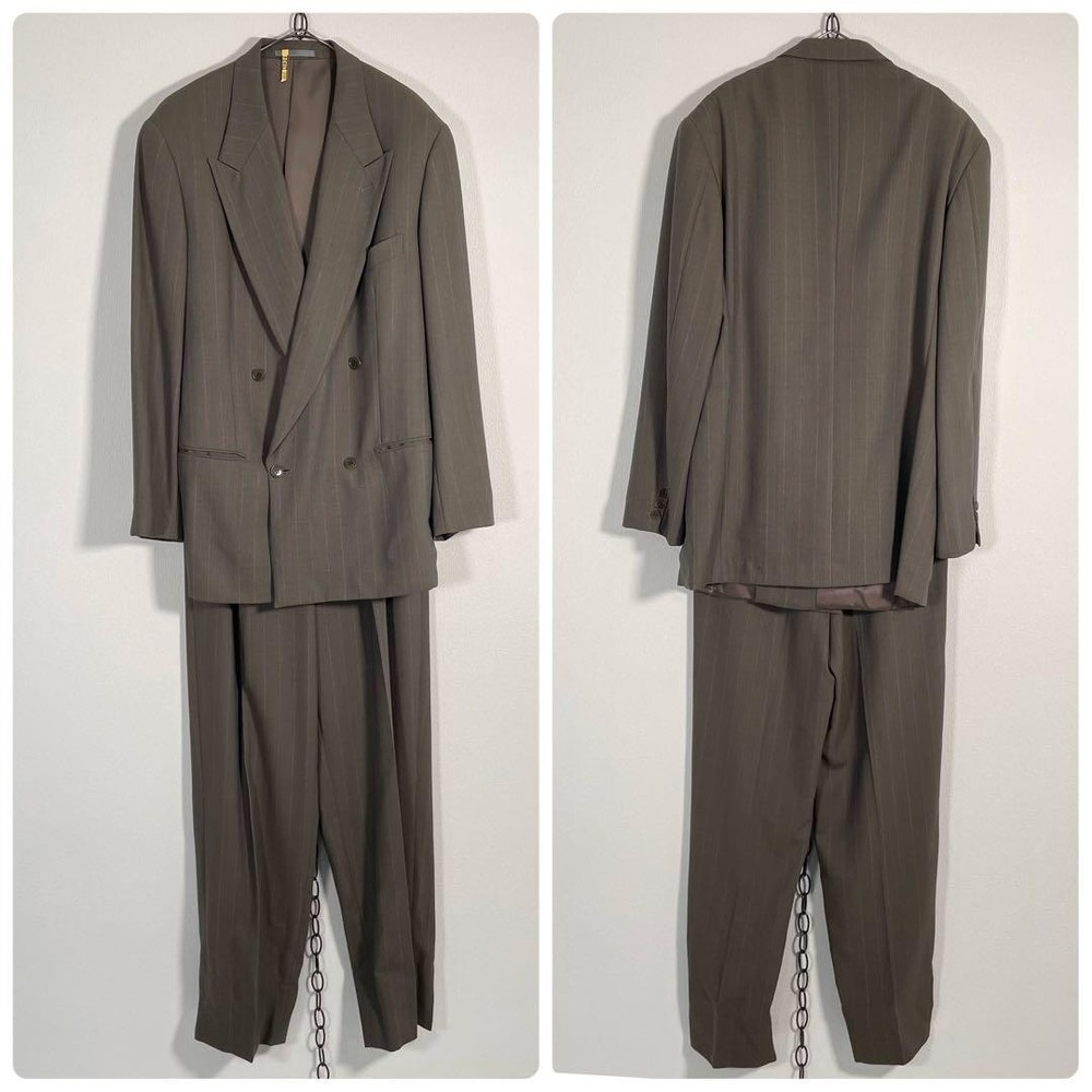 Vintage 90s Emporio Armani Japan Made Jacquard Double Suit Set Unisex