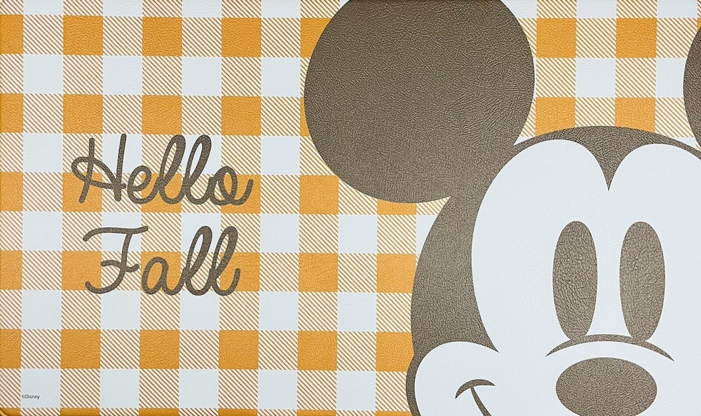 Disney Mickey Mouse Fall Plaid Anti-Fatigue Kitchen Mat 18x30 Orange