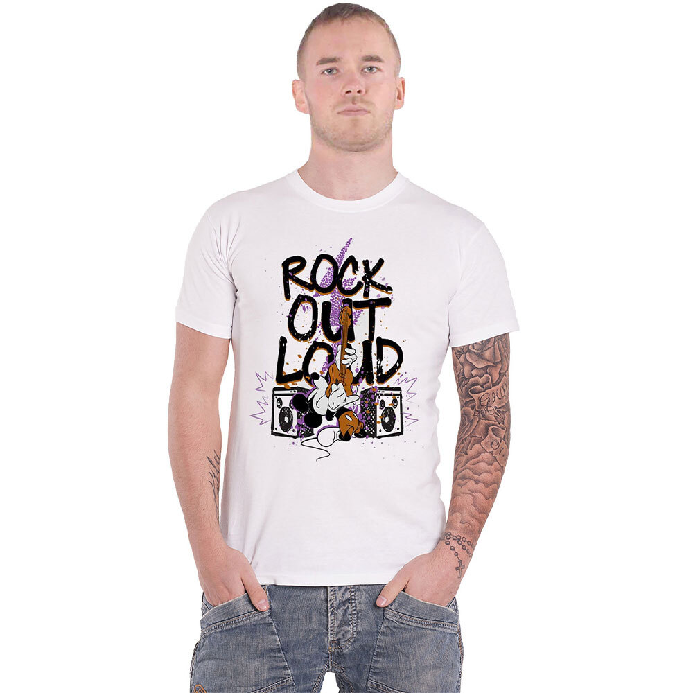 Mickey Mouse Rock Out Loud Graphic Tee for Music Fans