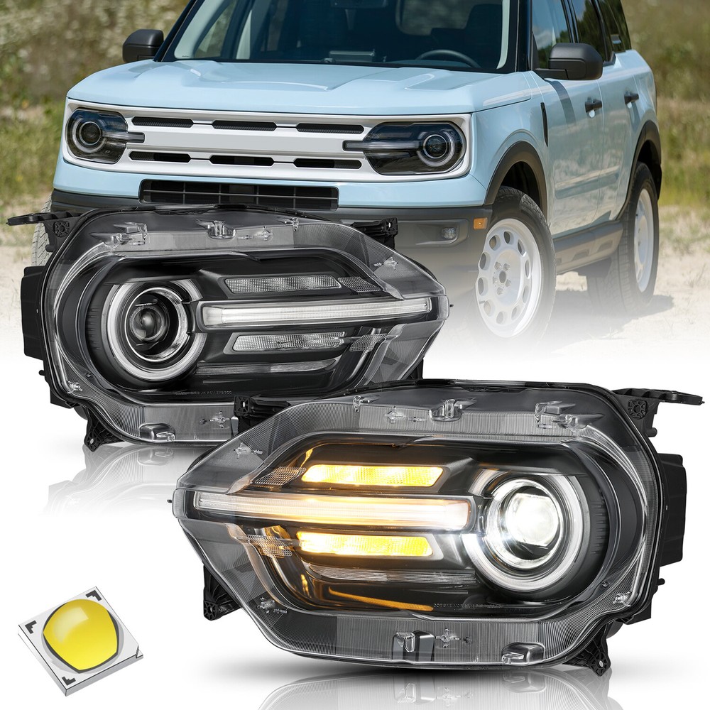 2021-2024 Ford Bronco Sport LED Headlamp Assembly with Signature Lighting-image