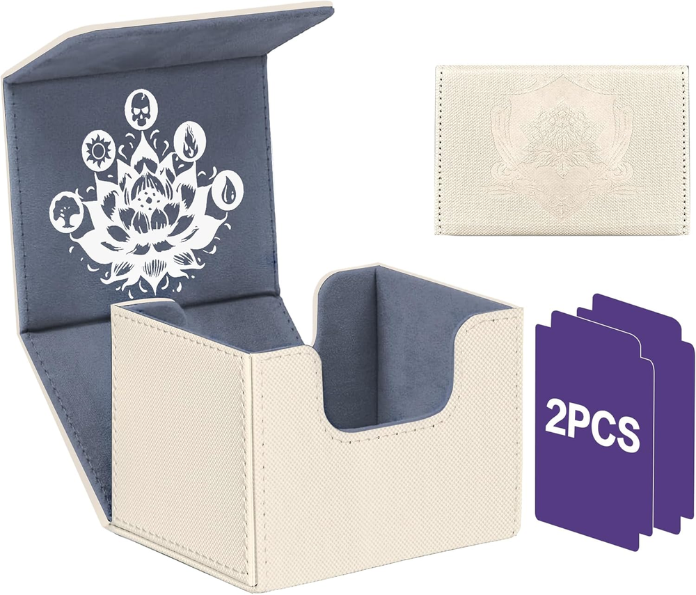 MTG Commander Deck Box with 2 Dividers, Fits 120+ Single Sleeved Cards, Strong M