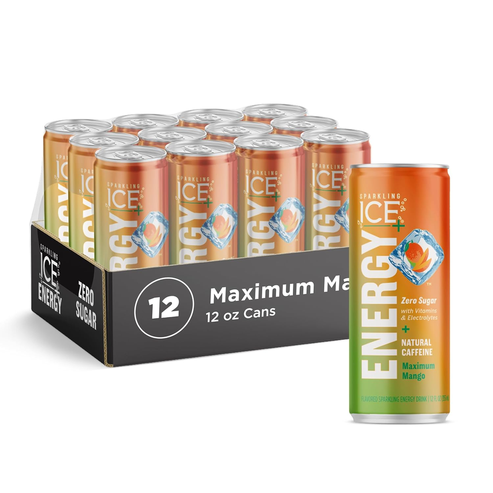 +Energy Maximum Mango 12Pk. Energy Drinks with Vitamins + Antioxidants, Zero Sug