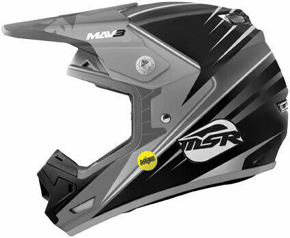MSR MAV 3 Block Helmet Silver Black X-Large Size XL w/ MIPS Offroad ATV Dirtbike