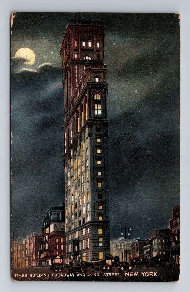 New York City NY, Times Building, Souvenir, Antique, Vintage c1906 Postcard