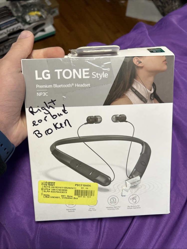 LG Tone Style Premium Bluetooth Headset, Black (NP3C) 🔷 READ