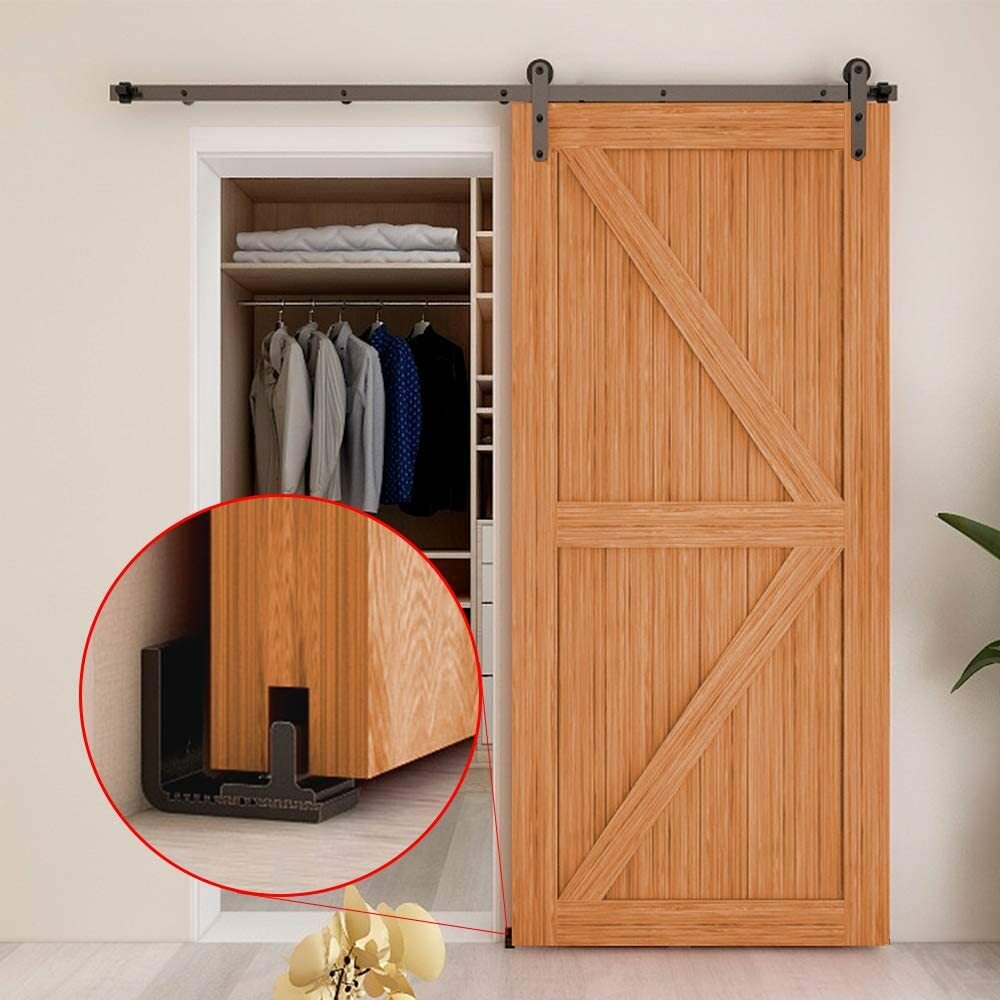 CCJH Adjustable Floor Guide for Sliding Barn Door Bottom Wall Mount Stay Guide