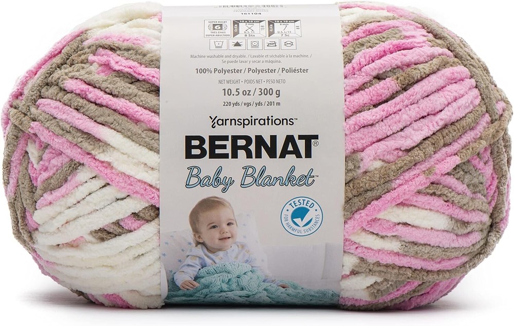 Baby Blanket Big Ball Yarn, Little Roses, 220 yards - Bernat Yarnspirations
