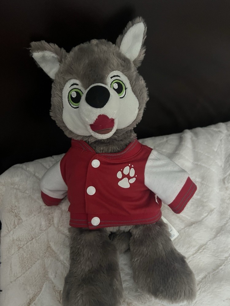 BAB Great Wolf Lodge - Mascot “Wiley Wolf” 15-inch Plush Doll W/ Red Jacket