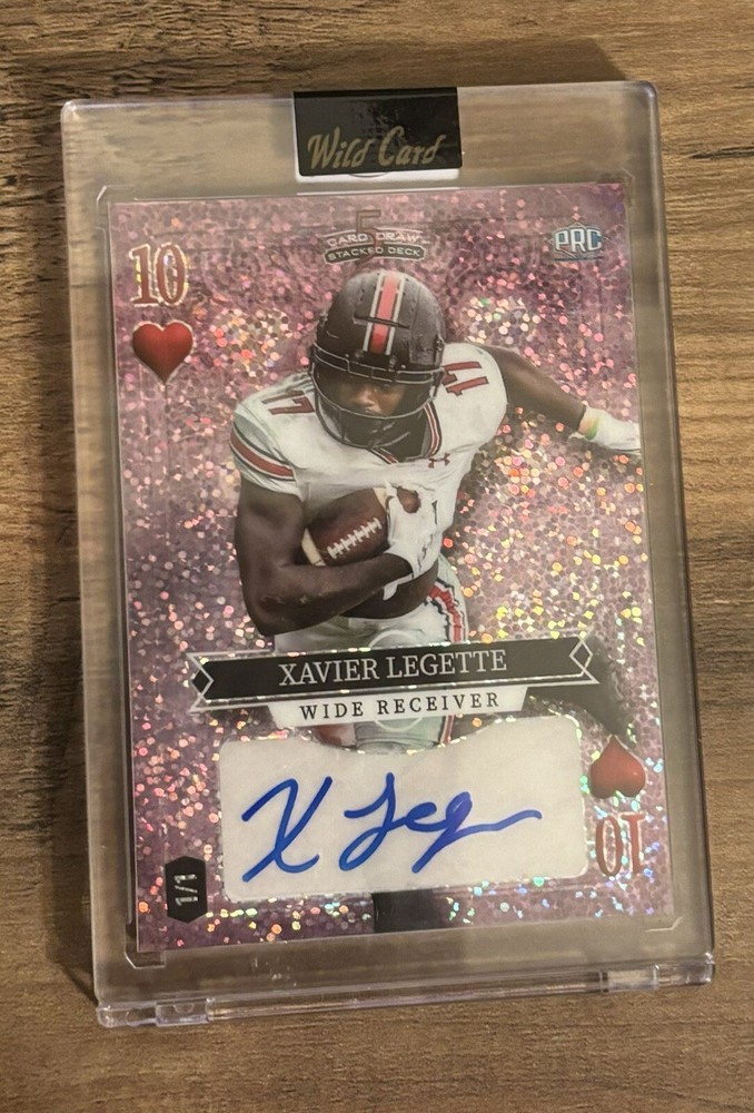 2023 Wild Card 1/1 Auto Xavier Legette 5 Card Draw Stacked Deck PRC