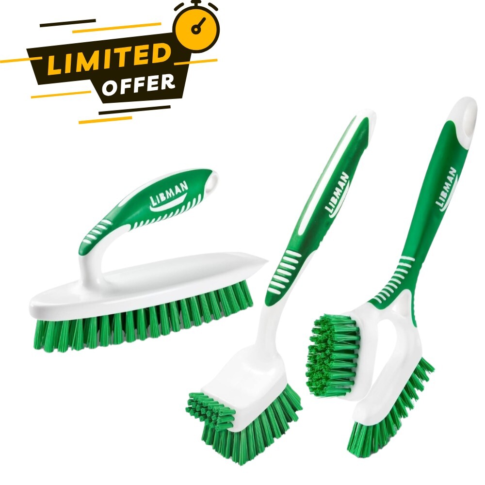 Heavy Duty Scrub Brush Kit | Cleaning Brushes for Household Use | Tub Scrubber |