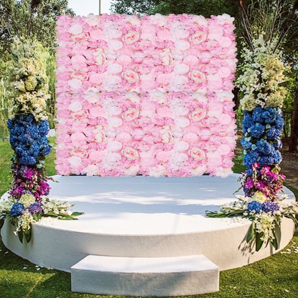 6X Artificial Silk Flower Wall Panel Wedding Party Floral Decor Venue Background
