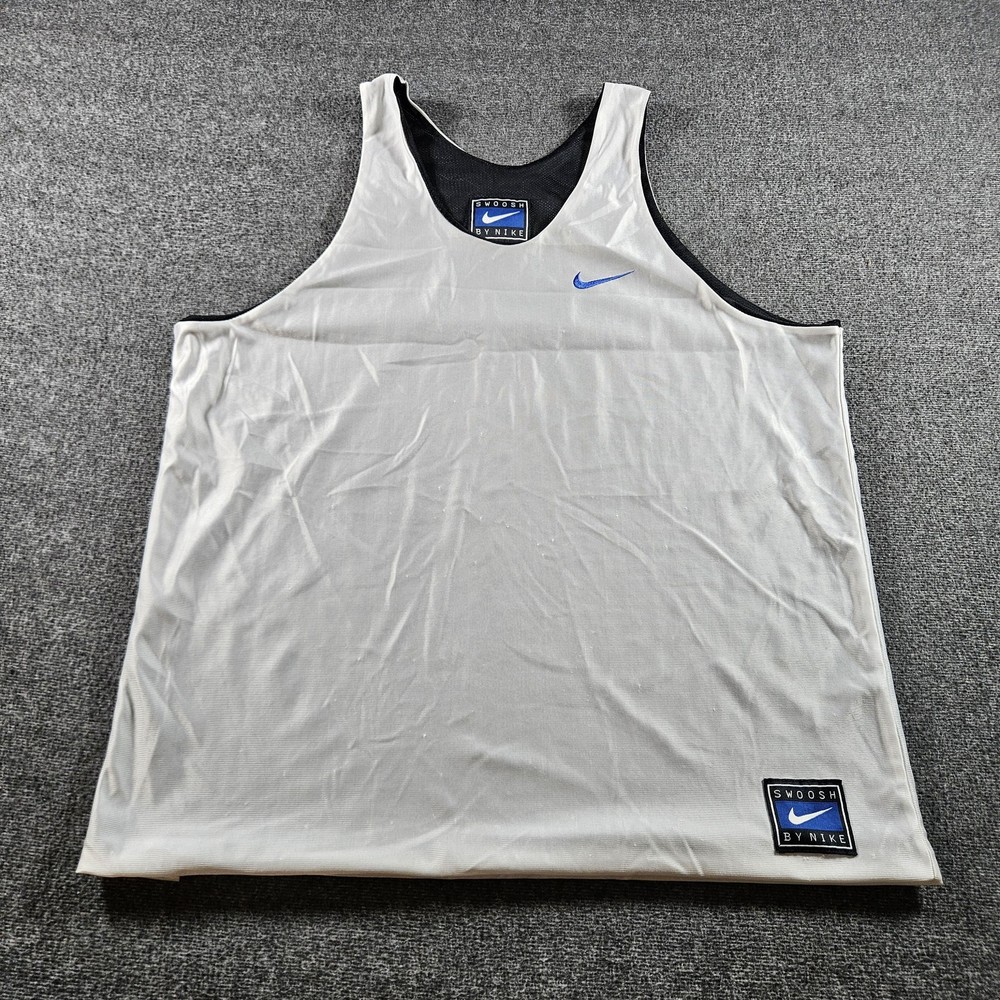 Vintage Nike Swoosh Jersey Tank Mens XL Reversible White Black Made in USA 90s