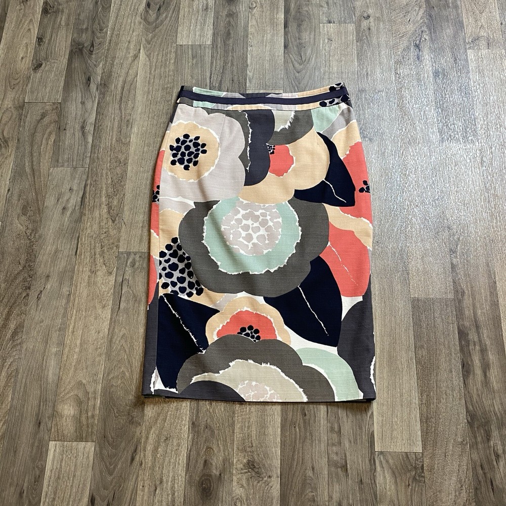 Boden Floral Pencil Skirt Size 2 Colorful