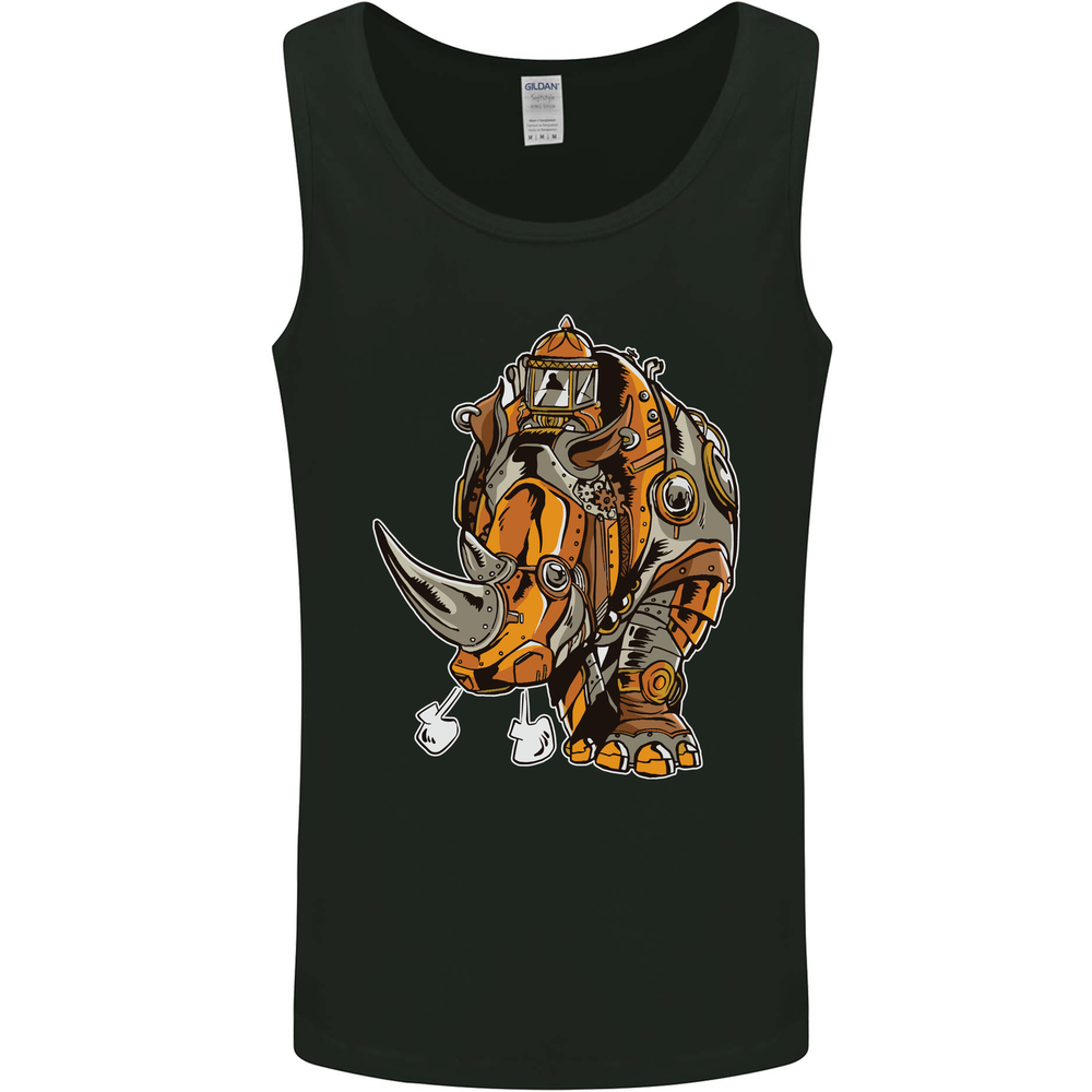 Steampunk Rhino Rhinoceros Mens Vest Tank Top
