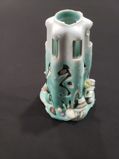 Vintage Sculpted Candle Wax Lighthouse Seashells Fish Rocks Bird Windows Lightup