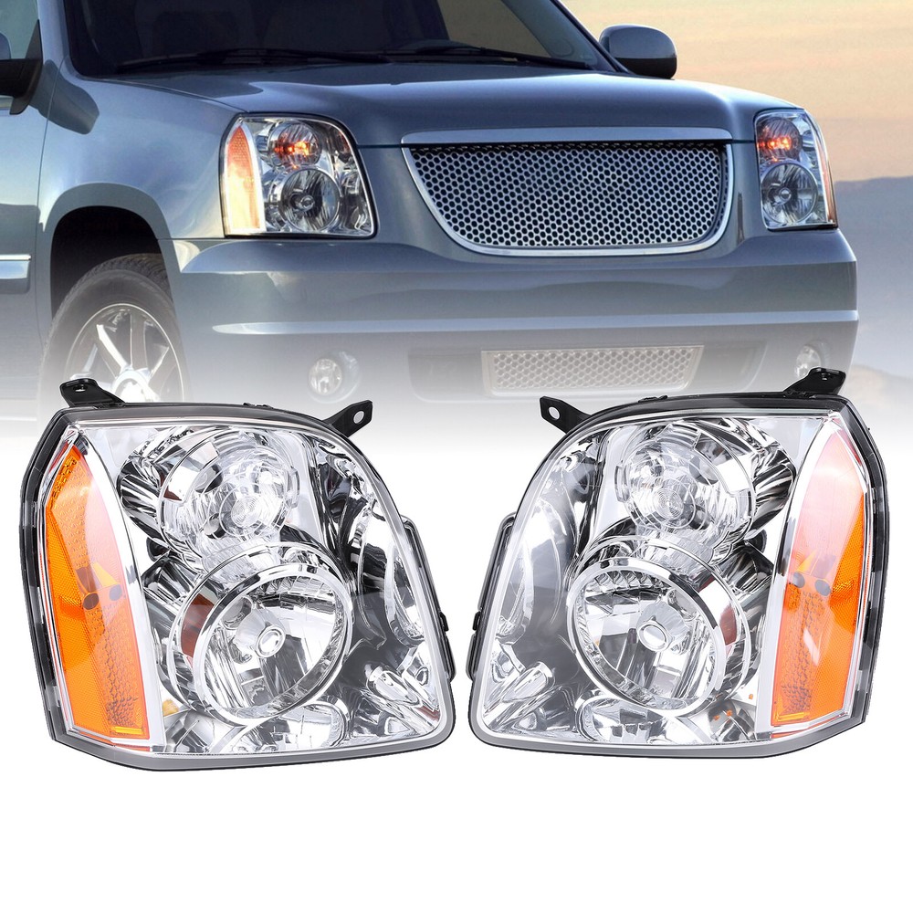 FOR 2007-2014 GMC YUKON DENALI XL1500 2500 HEADLIGHTS HEADLAMPS LEFT+RIGHT 07-14