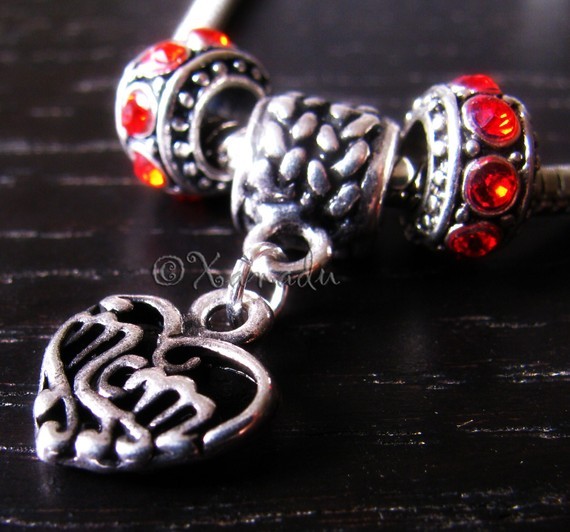 Mother’s Day Large Hole Birthstone Charm Beads for European Bracelets-image