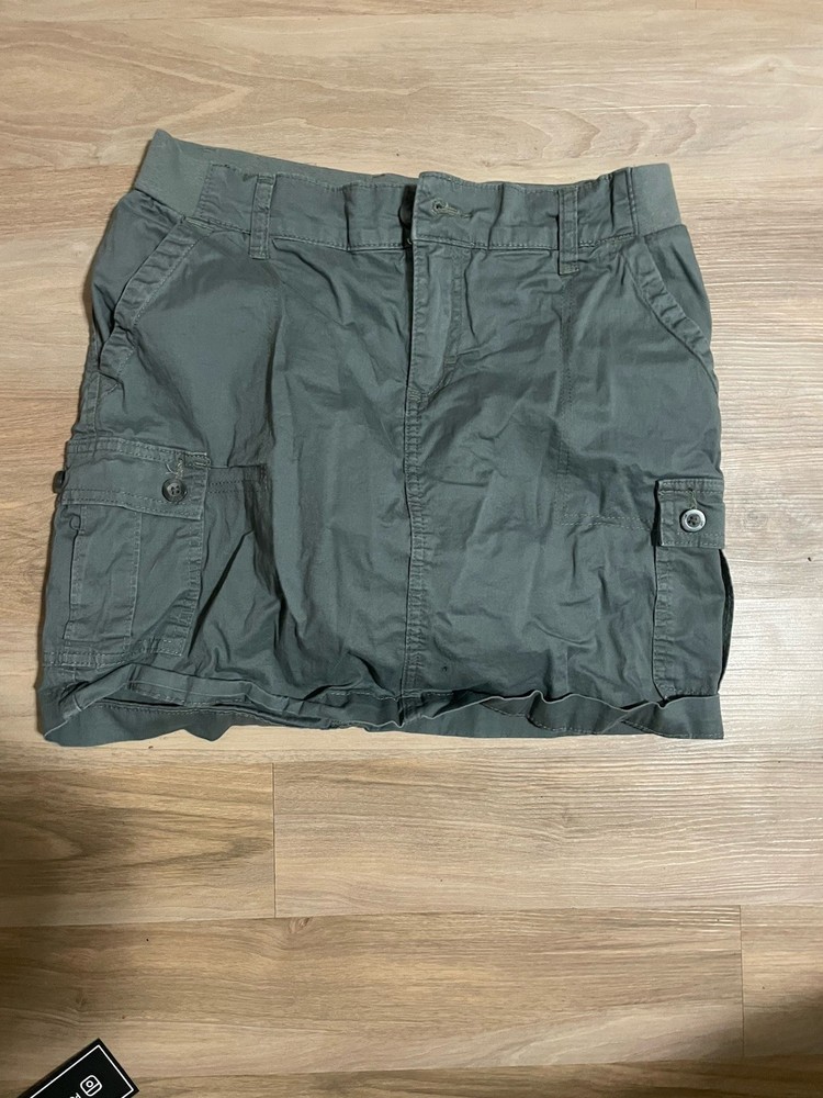 Green Lee denim mini skirt with built-in shorts