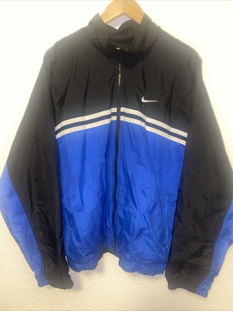 Vintage NIKE Windbreaker  EMBROIDERED SPELLOUT Stripe Jacket Coat Track 26/27