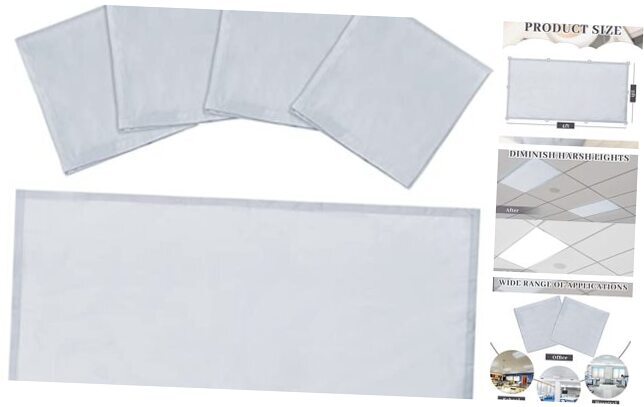 4 Pack Fluorescent Light Covers Magnetic Light Cover Fluorescent Light Gray