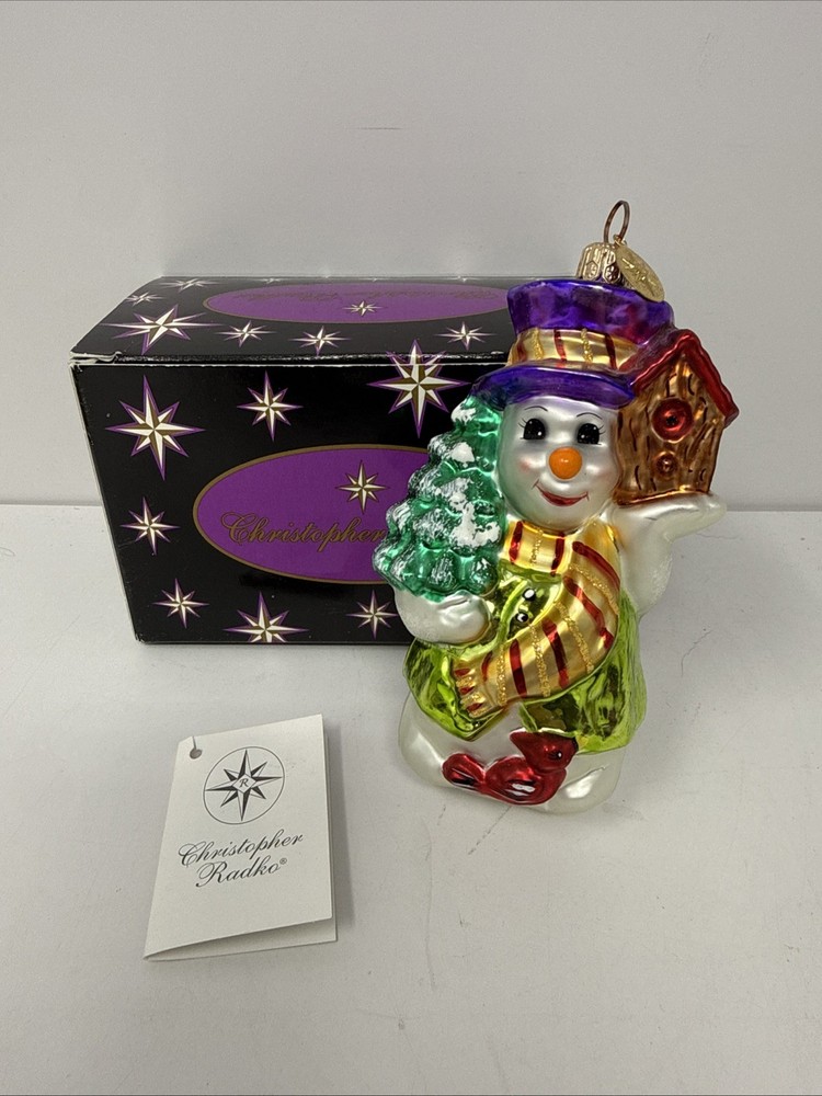 Christopher Radko Ornament CHIRPY AND CHILLY Snowman w Box